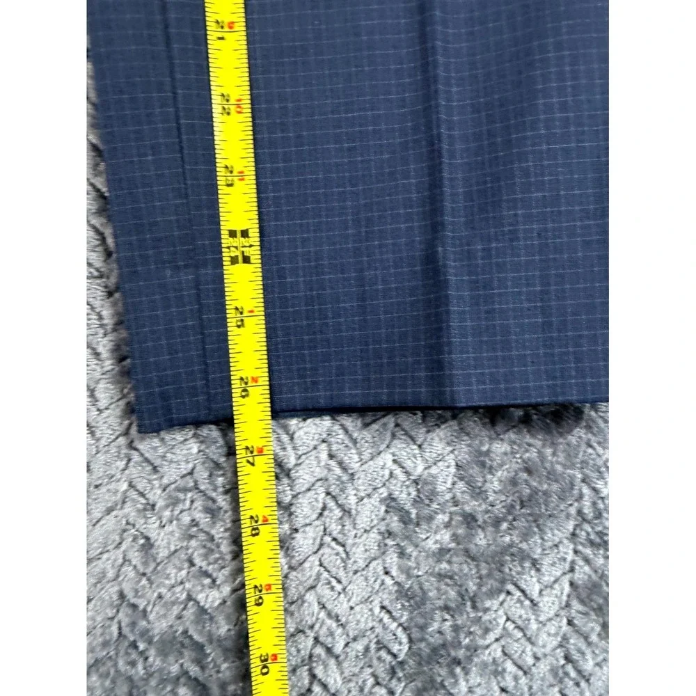 Banana Republic Dress Pants Mens 34x26.5 Blue Check Formal Slim Fit Straight Leg